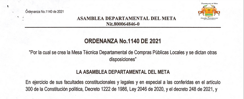 Mesa de Departamental de Compras Públicas del Meta